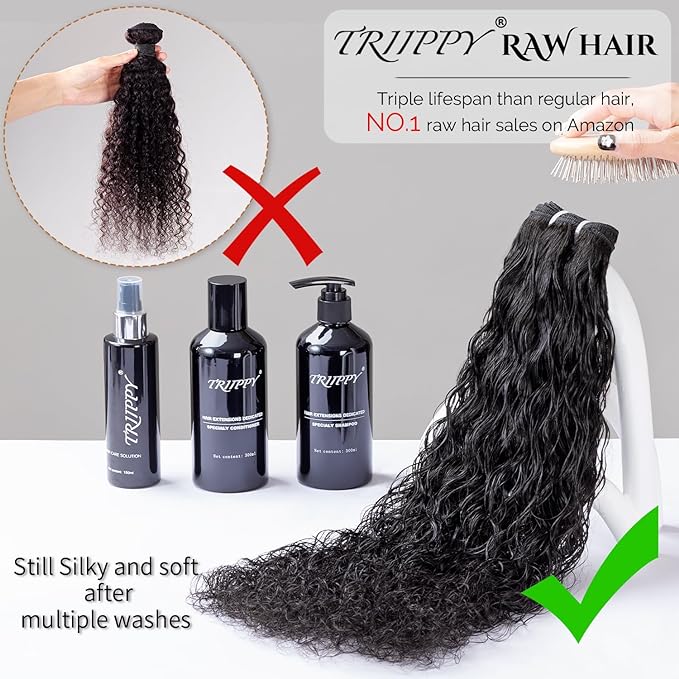 Raw hair bundles water wave